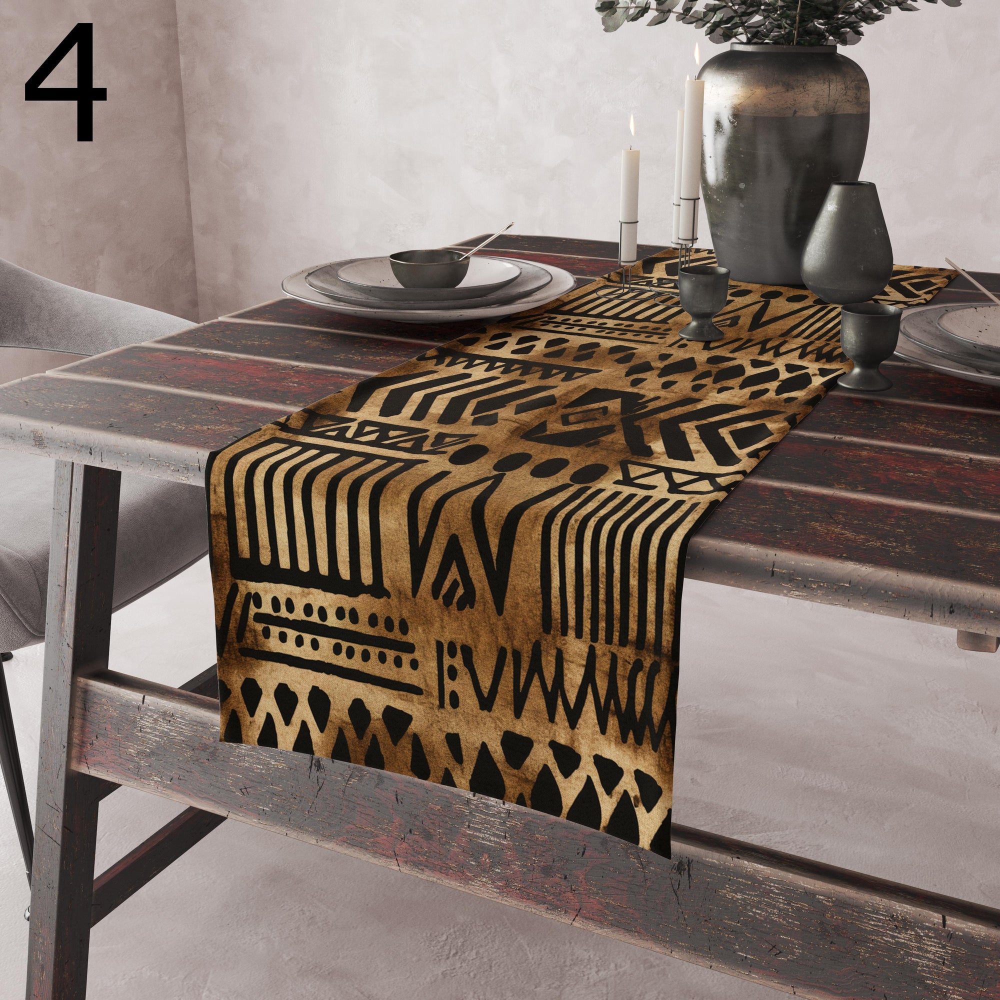 African Tribal Table Runners, Boho Ethnic Table Runner, Mud Cloth & Ethnic Runner, Tribal Print Table Runner, Ethnic Table Decor