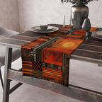 Terracotta Tribal Table Runners, Boho Ethnic Table Runner,African Sunset Runner, Tribal Print Table Runner, Ethnic Boho Table Decor