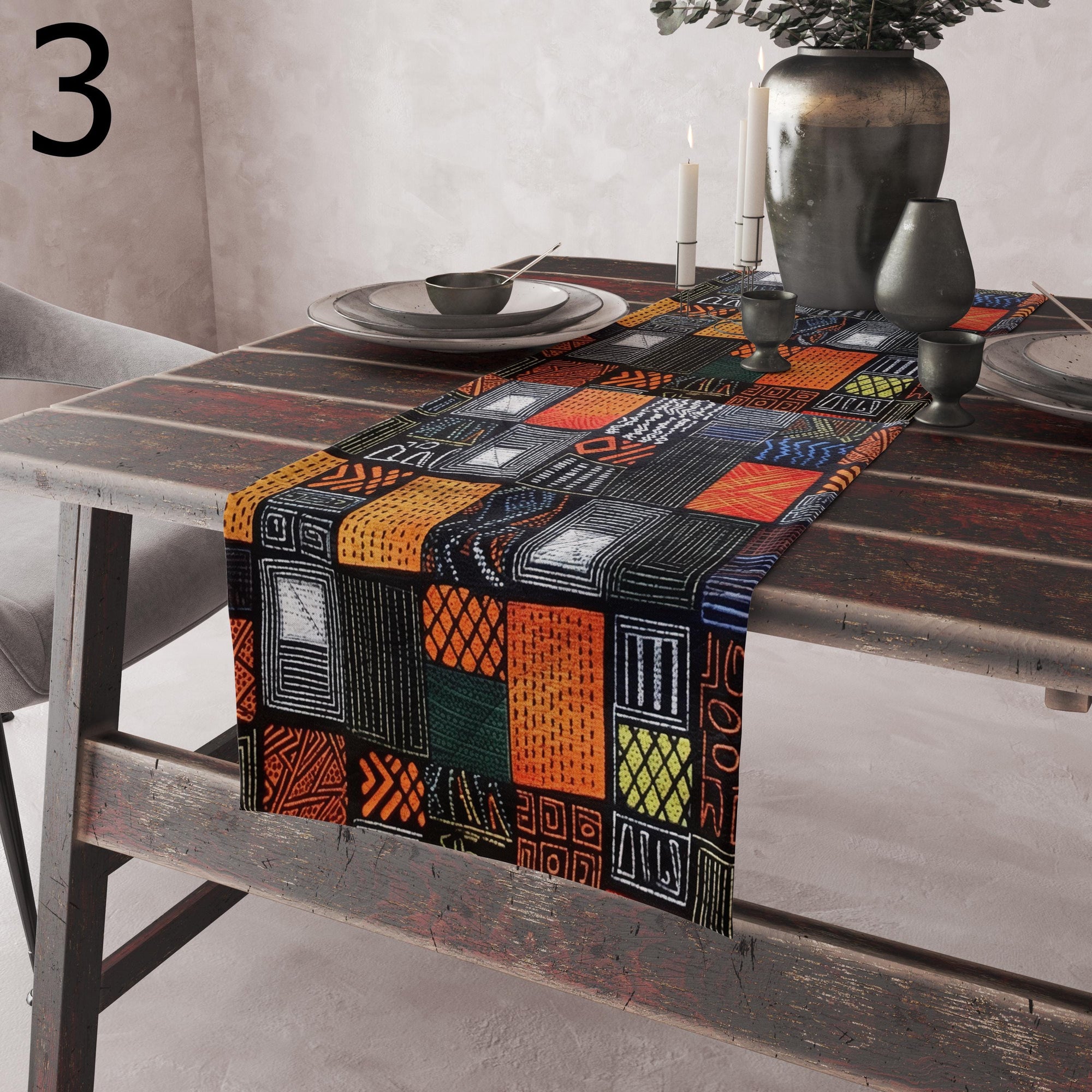 Colorful African Table Runners, Boho Ethnic Table Runner, Vibrant Tribal Runners, Kente Print Table Runner, Boho Ethnic Table Decor
