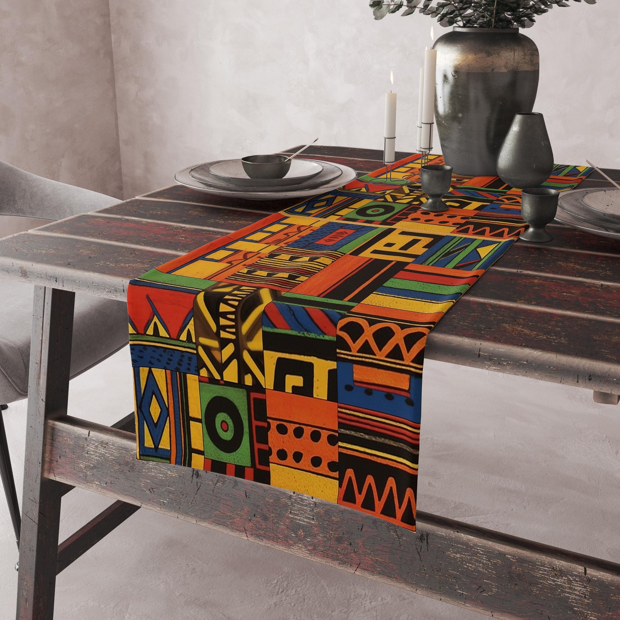Colorful African Table Runners, Boho Ethnic Table Runner, Vibrant Tribal Runners, Kente Print Table Runner, Boho Ethnic Table Decor