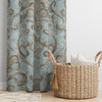 Damask Curtain Panels, Damask Grommet Drapes, Luxury Damask Window Curtains, Baroque Style Damask Panel Curtains, Elegant Damask Panels