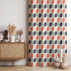 Mid Century Modern Curtain Panels, Retro Bauhaus Curtains, Mcm Curtain, Vintage Retro Style Living Room Curtain, Mod Curtains, 70s Drapes