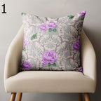 Baroque Style Throw Pillow, Elegant Floral Accent Cushion Cover, Dusty Pink & Purple Cushion Covers, Victorian Flower Pillow Case