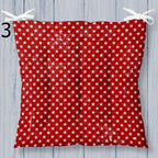 Striped Square Chair Pad, Coastal Chair Cushion with Ties, Nautical Style Patio Chair Cushions, Marine Printed Chair Pads