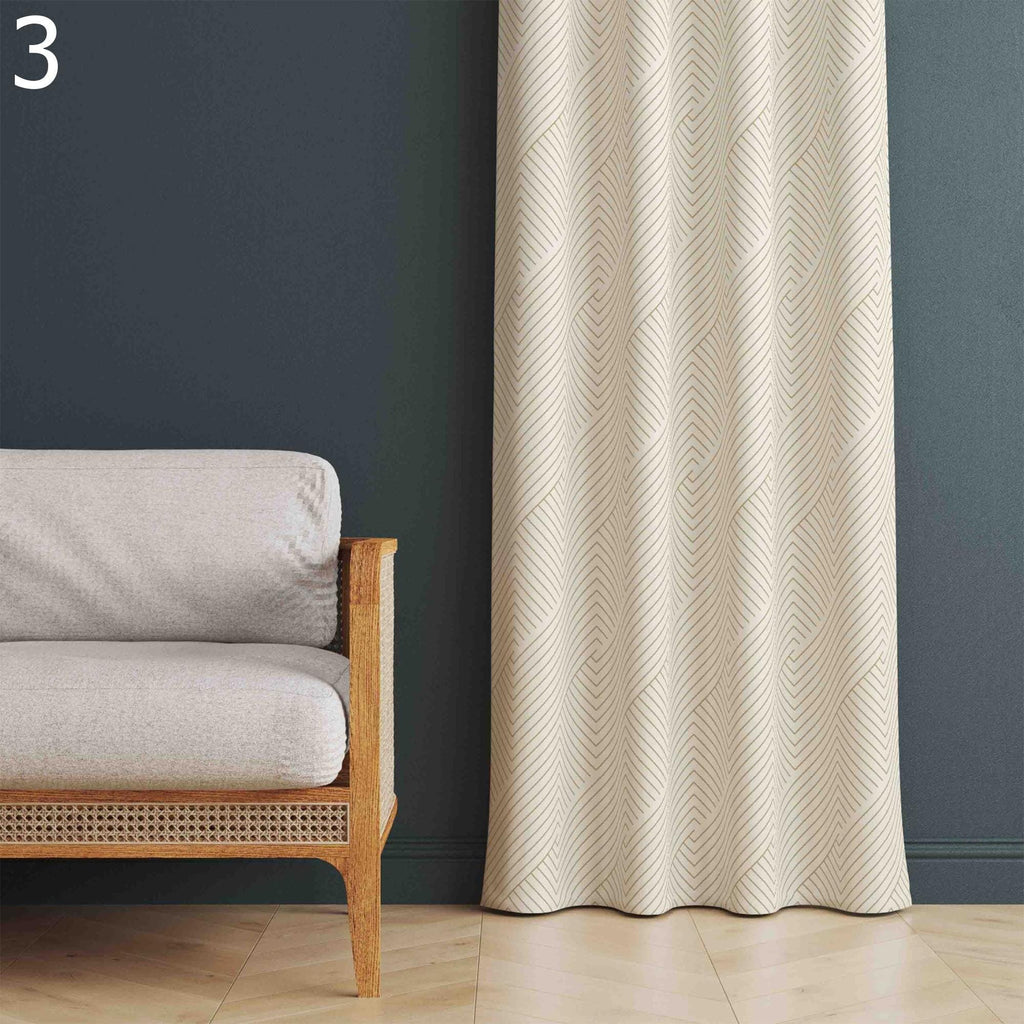 Modern Curtain Panels, Retro Window Curtains, MCM Print Curtain, 70s Retro Style Curtain, Retro Geometric Abstract Curtains