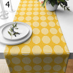 Mid Century Bauhaus Table Runner, Retro Geometric Abstract Table Runner, 70s Bauhaus Retro Table Runner Gift, Orange Retro Table Runners