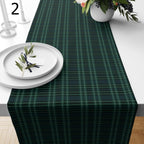 70s Checkered Retro Table Runner Gift, Retro Green Table Runners, Mid Century Green Plaid Table Runner, Retro Geometric Table Runner