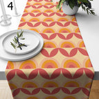 70s Bauhaus Retro Table Runner Gift, Retro Orange and Pink Table Runners, Mid Century Table Runner, Retro Abstract Table Runner