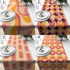 70s Bauhaus Retro Table Runner Gift, Retro Orange and Pink Table Runners, Mid Century Table Runner, Retro Abstract Table Runner