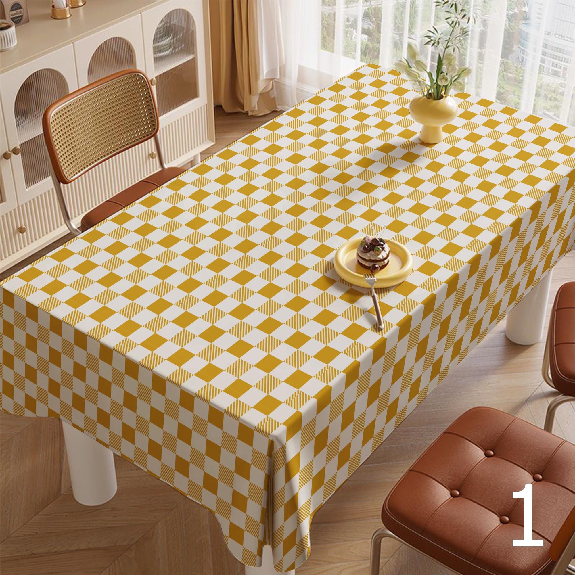 Fall Plaid Table Cover, Farmhouse Checkered Table Cloths, Classic Gingham Checkered Tablecloth, Country Chic Plaid Table Linens