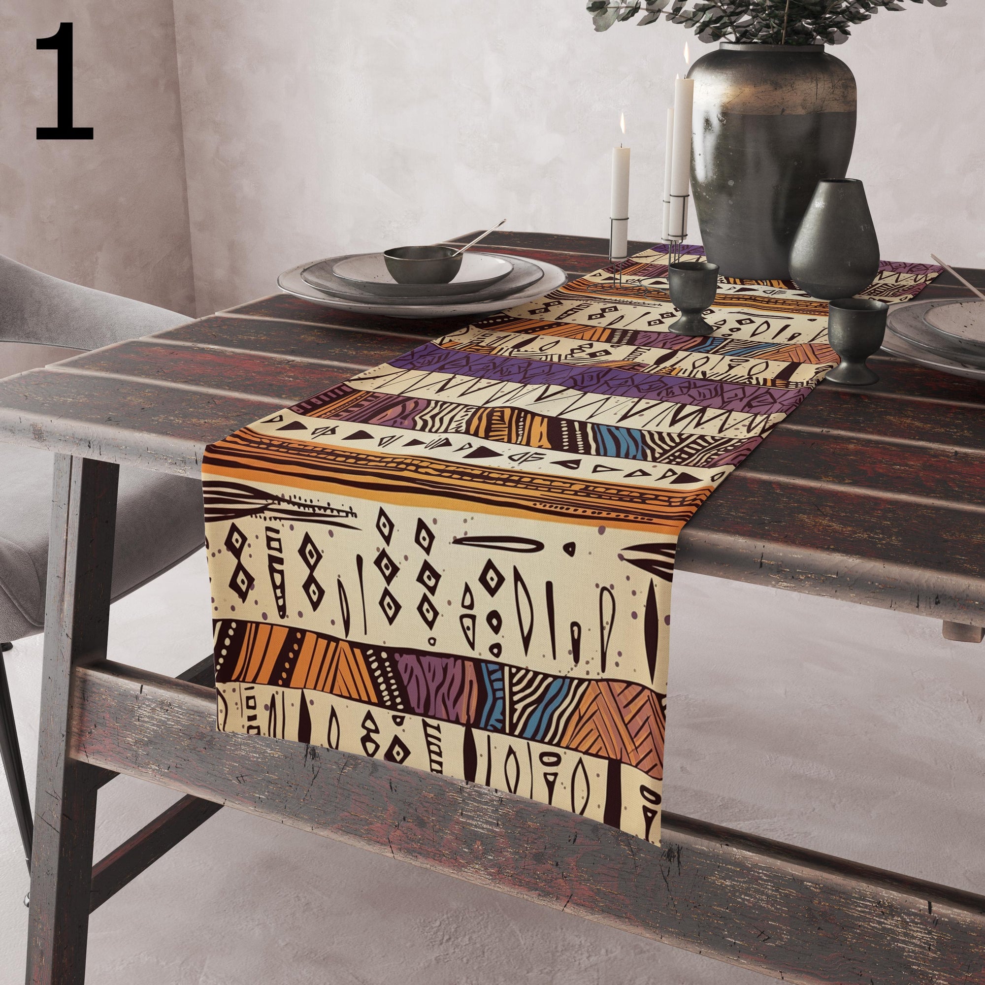 African Tribal Table Runners, Boho Ethnic Table Runner, Mud Cloth & Ethnic Runner, Tribal Print Table Runner, Ethnic Table Decor