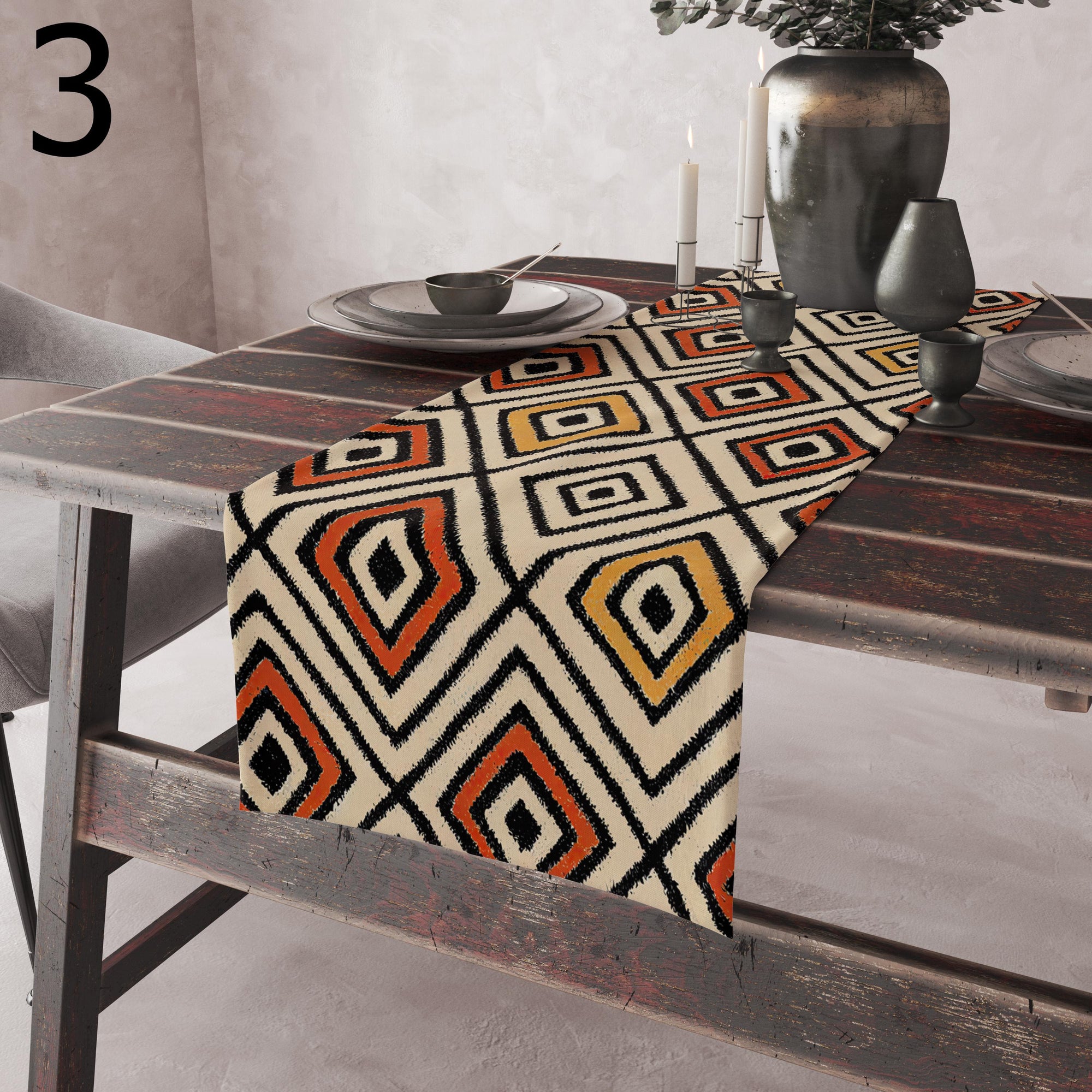 African Tribal Table Runners, Boho Ethnic Table Runner, Mud Cloth & Ethnic Runner, Tribal Print Table Runner, Ethnic Table Decor