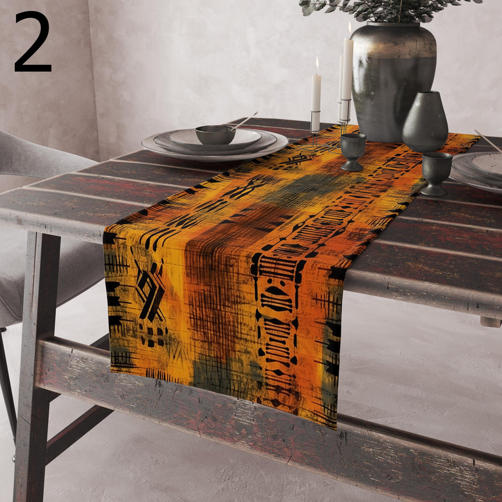 Terracotta Mud Cloth Table Runners, Ethnic Table Runner,African Authentic Tribal Runner, Tribal Print Table Runner, Boho Rustic Table Decor