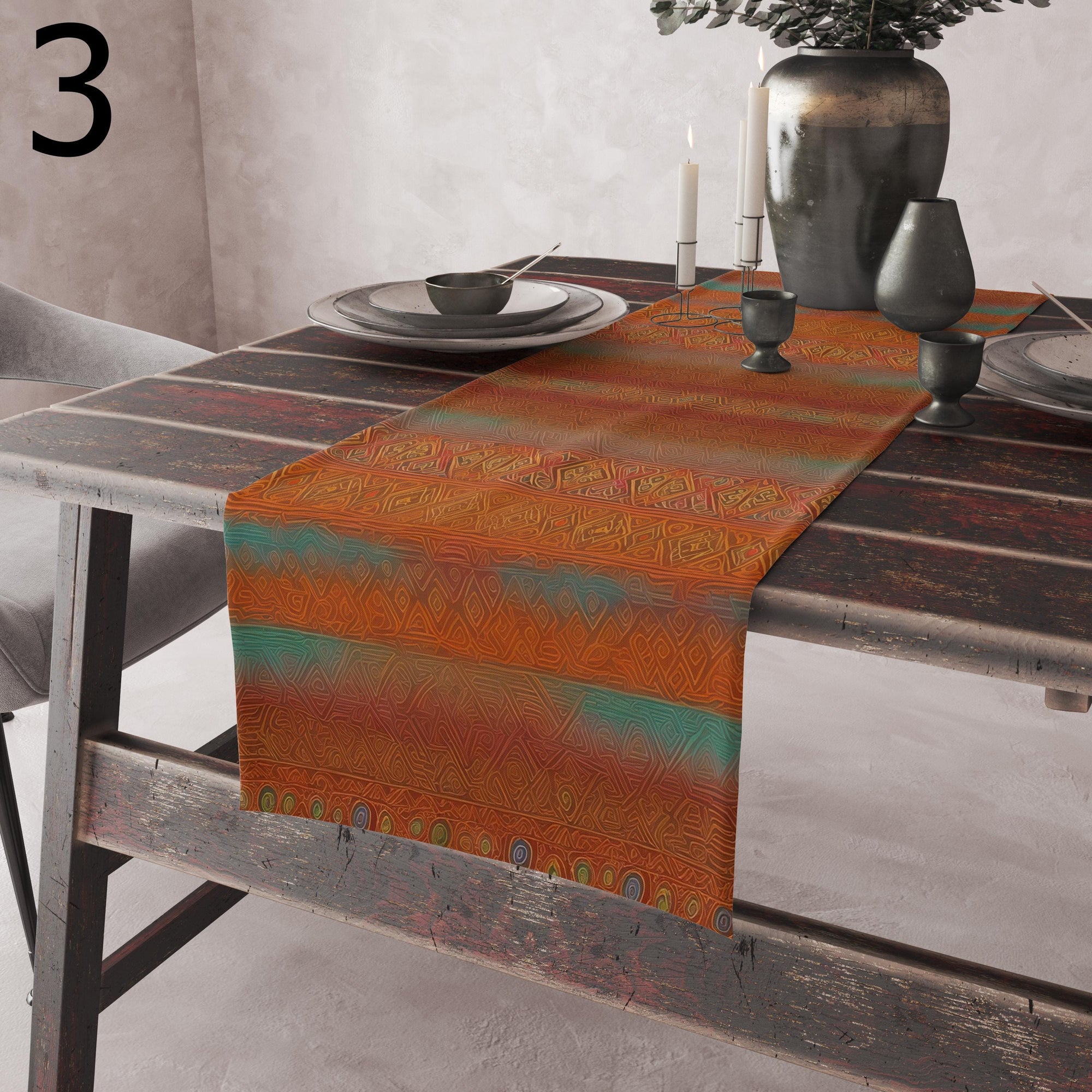 Terracotta Mud Cloth Table Runners, Ethnic Table Runner,African Authentic Tribal Runner, Tribal Print Table Runner, Boho Rustic Table Decor