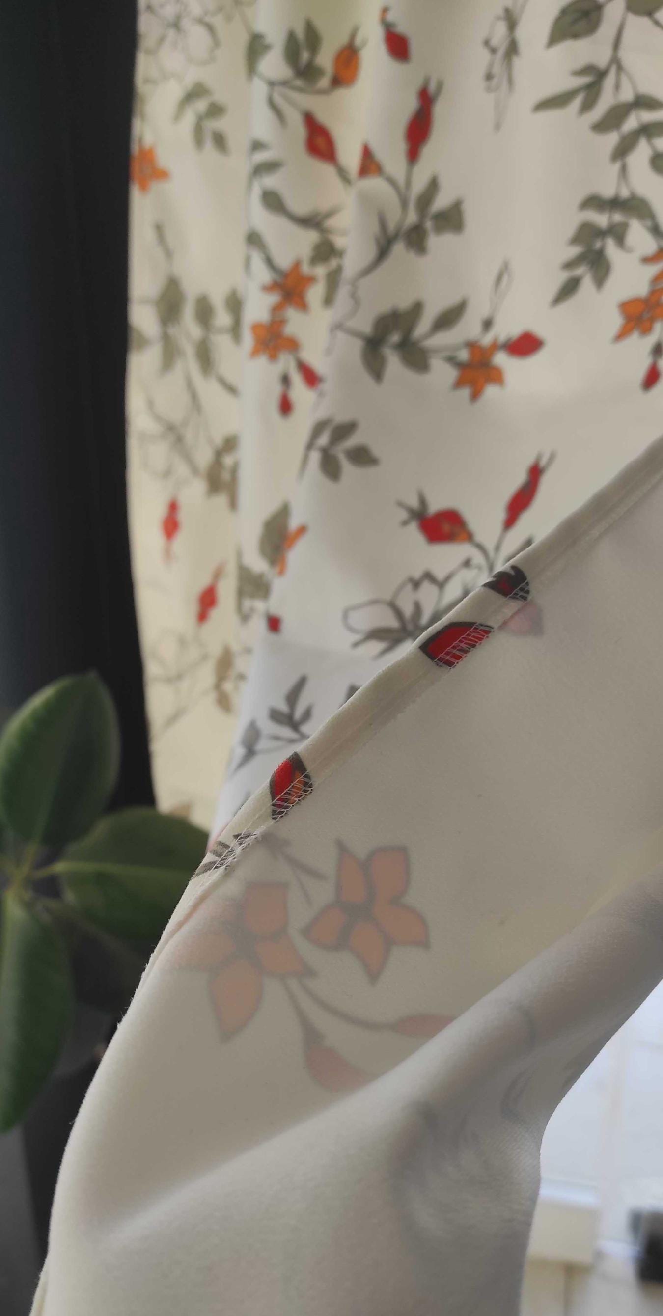 Vintage Floral Curtain, French Country Drapes, Farmhouse Floral Curtain Panels, Romantic Cottagecore Botanical Flowers Window Panels