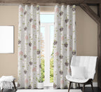 Floral Print Curtains, Floral Abstract Curtain Panels, Abstract Dandelion Flowers Curtains, Retro Flower Geometric Window Curtains