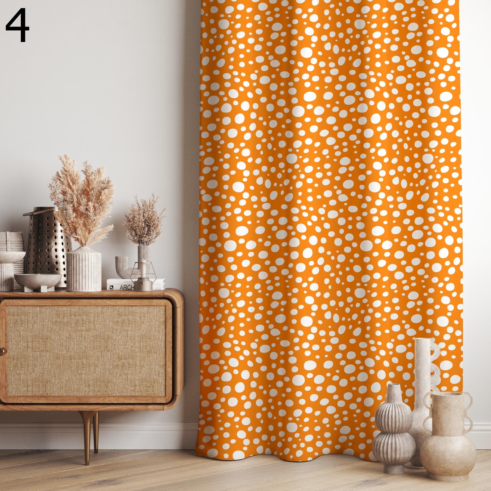 Retro Geometric Curtains, Mid-Century Modern Drapes, Bold Decor Curtain Panels, Retro Style Blackout Panels, MCM Grommet Curtains