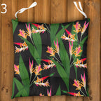 Botanical Seat Pads, Tropical Chair Cushions, Outdoor Patio Cushions, Exotic Floral Tie-On Chair Pads, Hawaiian Chair Cushions