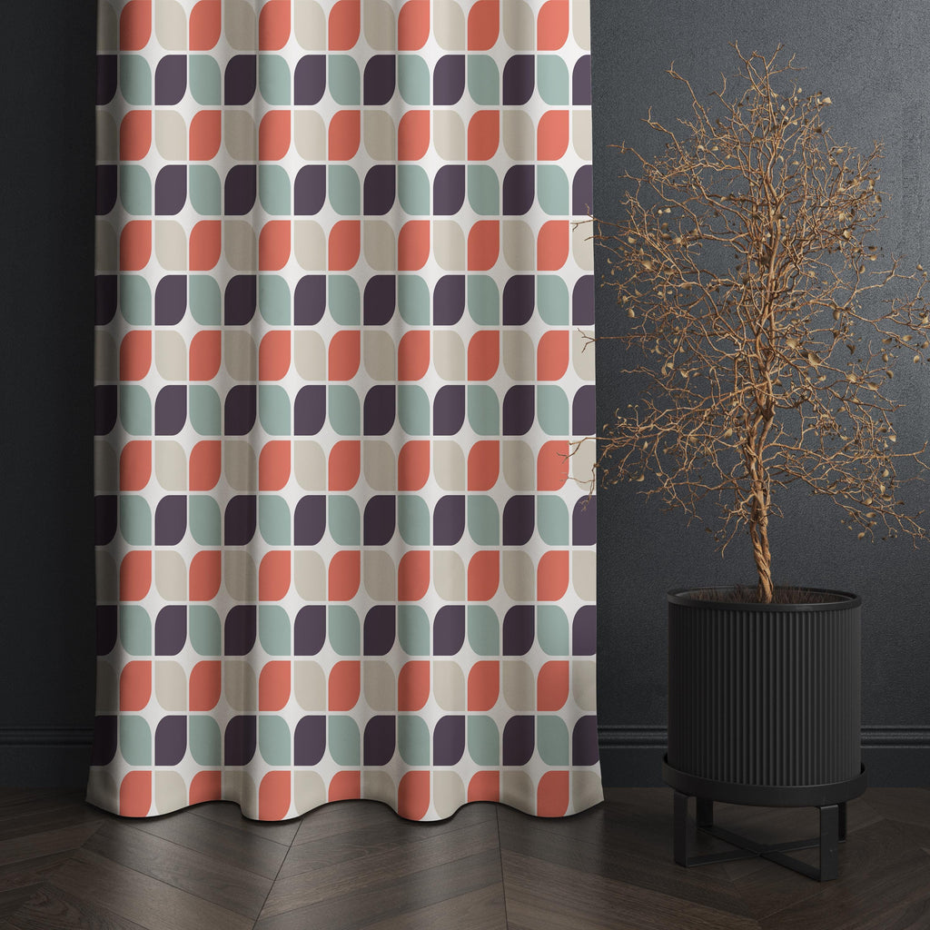 Mid Century Modern Curtain Panels, Retro Bauhaus Curtains, Mcm Curtain, Vintage Retro Style Living Room Curtain, Mod Curtains, 70s Drapes