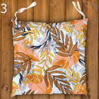Botanical Seat Pads, Tropical Chair Cushions, Tropical Outdoor Patio Cushions, Botanical Leaf Print Chair Pads, Exotic Garden Seat Cushions