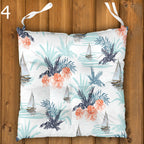 Tropical Outdoor Patio Cushions, Botanical Seat Pads, Tropical Chair Cushions, Botanical Leaf Print Chair Pads, Exotic Garden Seat Cushions