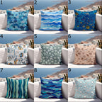 Waterproof Coastal Cushion Cover, Marine Outdoor Waterproof Pillowcase, Ocean Outdoor Cushion Covers, Nautical Outdoor Beach Pillow Covers