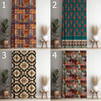 Bohemian Tribal Curtains, Ethnic Boho Window Drapes, African Inspired Blackout Panels, Aztec & Tribal Print Grommet Drapes