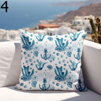 Nautical Outdoor Pillow Covers, Waterproof Coral Cushion Cover, Outdoor Sea Cratures Waterproof Pillowcase, Coastal Patio Cushion Covers