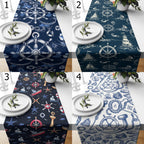 Navy Blue Coastal Table Decor, Nautical Table Runner, Coastal Marine Table Decor, Ocean Themed Dining Table Runners, Beach House Runners