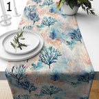 Nautical Coral Table Runner, Coral Table Runners, Coastal Elegance Runners, Sea Creatures Table Runner, Beach House Dining Runners