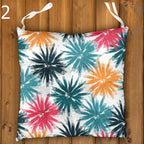 Exotic Flowers Print Chair Pads, Botanical Flowers Seat Cushions, Tropical Chair Cushions, Botanical Seat Pads, Hawaiian Outdoor Cushions