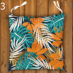 Exotic Flowers Print Chair Pads, Botanical Flowers Seat Cushions, Tropical Chair Cushions, Botanical Seat Pads, Hawaiian Outdoor Cushions