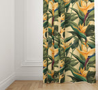 Excotic Floral Print Curtains, Bird of Paradise Floral Curtain Panels, Exotic Floral Drapes, Botanical Flowers Curtains, Tropical Curtains