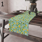Lemon Table Runner, Citrus Fruit Table Decor, Summer Table Runner, Mediterranean Farmhouse Table Runners, Botanical Lemon Themed Runners