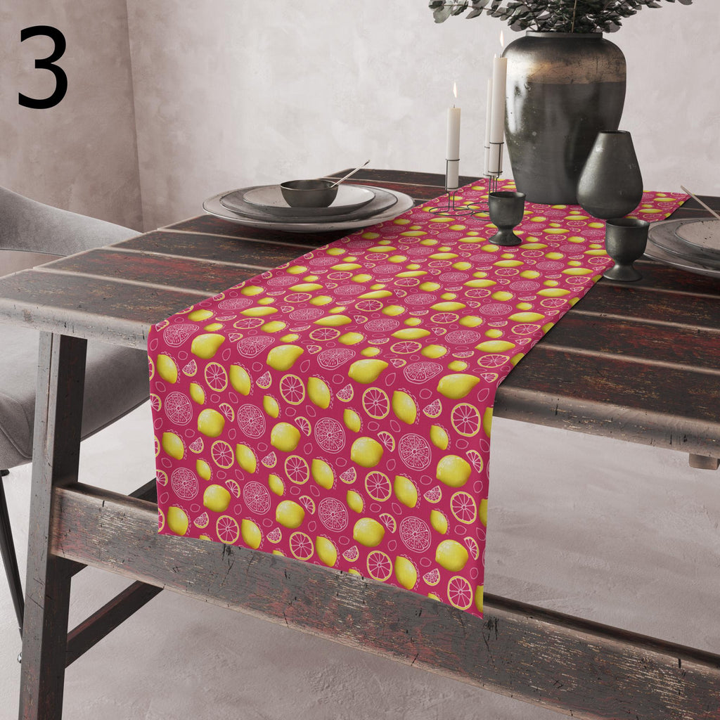 Lemon Table Runner, Citrus Fruit Table Decor, Summer Table Runner, Mediterranean Farmhouse Table Runners, Botanical Lemon Themed Runners