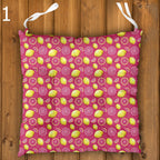 Lemon Chair Cushions, Lemon Print Seat Pads, Summer Yellow Green Chair Pads, Mediterranean Kitchen Chair Cushion Pads, Lemon Patio Seat Pads