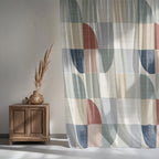 Grey Curtain Panels, Mid Century Print Curtains, Gray Modern Minimalist Abstract Drapes, Grey Modern Window Curtain Panels