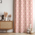 Retro Pink Curtains, Mid Century Window Curtains, 70s Retro Floral Blackout Curtain, MCM Pink Curtain Panels, Retro Floral Print Drapes