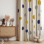 Mid Century Window Curtains, 70s Retro Abstract Blackout Curtain, Mcm Grommet Curtain, Retro Polka Dot Print Drapes, Retro Curtains