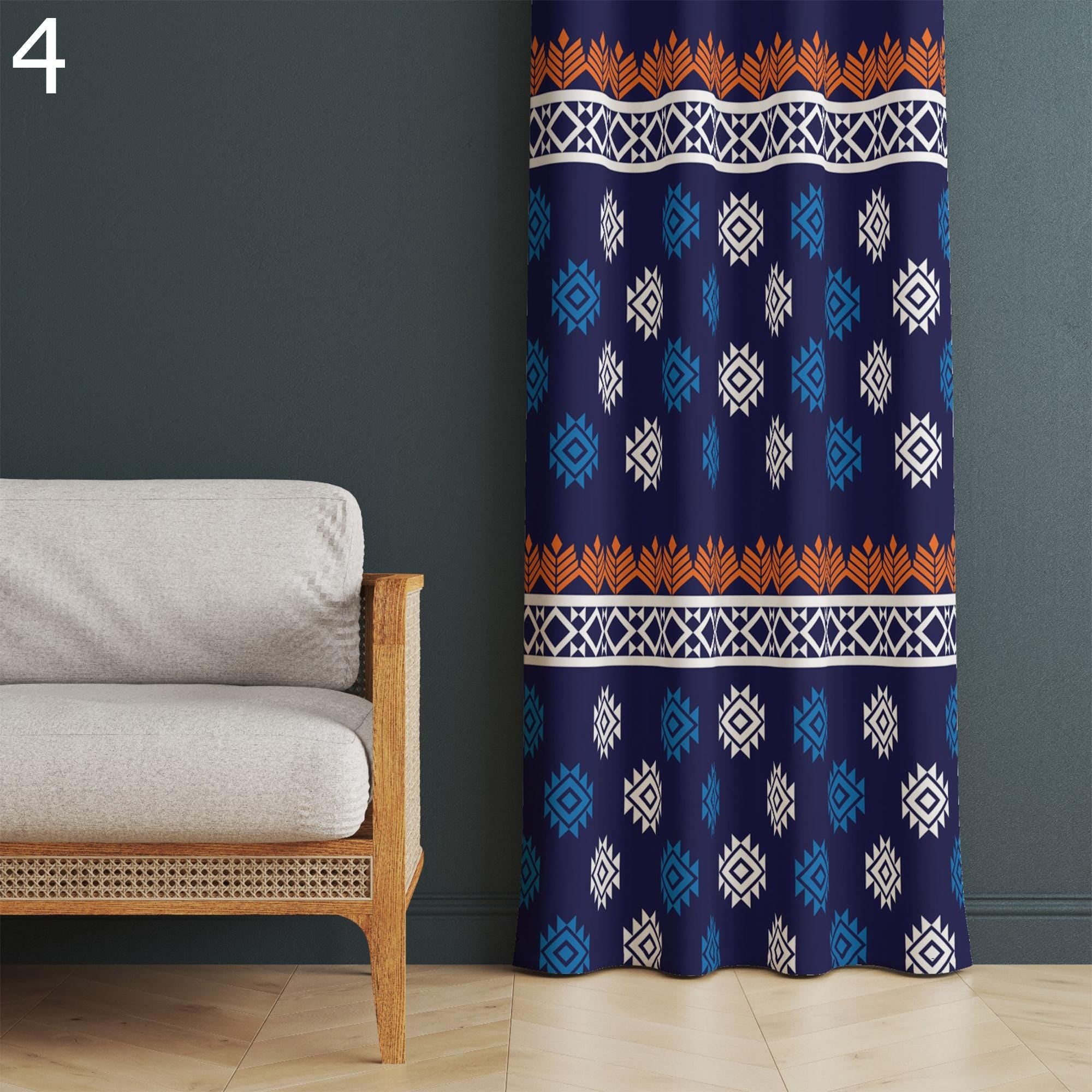 Southwestern Window Curtains, Ethnic Printed Rug Curtain Panels, Southwest Drapes, Western Curtains, Rug Style Curtain Panels