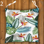 Tropical Chair Cushions, Botanical Hawaiian Seat Pads with Standard, Waterproof & Linen Fabric Options – Outdoor Patio Tie-On Chair Pads