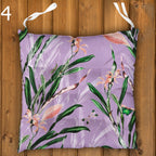 Hawaiian Chair Cushions, Botanical Seat Pads, Tropical Chair Cushions, Outdoor Patio Cushions, Exotic Floral Tie-On Chair Pads