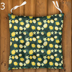 Lemon Chair Cushions, Fresh Citrus Seat Pads, Outdoor Patio Cushions, Mediterranean Themed Chair Pads, Yellow Floral Chair Cushions