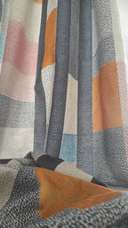 Mid Century Modern Curtains, Abstract Geometric Window Panels, Retro Chic Curtain Drapes, Boho Minimalist Panel Curtains