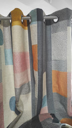Mid Century Modern Curtains, Abstract Geometric Window Panels, Retro Chic Curtain Drapes, Boho Minimalist Panel Curtains