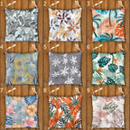 Tropical Chair Cushions, Botanical Seat Pads, Tropical Outdoor Patio Cushions, Botanical Leaf Print Chair Pads, Exotic Garden Seat Cushions