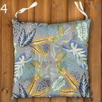 Tropical Chair Cushions, Botanical Seat Pads, Tropical Outdoor Patio Cushions, Botanical Leaf Print Chair Pads, Exotic Garden Seat Cushions