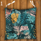 Tropical Chair Cushions, Tropical Outdoor Patio Cushions, Botanical Seat Pads, Botanical Leaf Print Chair Pads, Exotic Garden Seat Cushions