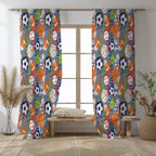 Kids Sports Theme Curtains, Boys Room Window Panels, Football Soccer Baseball Basketball Drapes, Playroom Curtain Panels