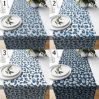 Japanese Koi Fish Table Runner, Blue Fish Table Decor, Zen Minimalist Dining Table Runners, Asian Inspired Runners